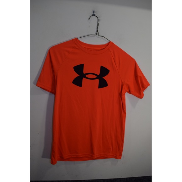 Under Armour Other - Under Armour HeatGear Loose Neon Safety Orange Athletic T-Shirt YLG